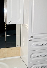 Misty Зеркальный шкаф Александра 105 белый металлик – фотография-5