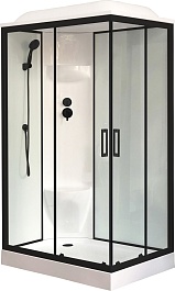 Royal Bath Душевая кабина HP RB 8120HP6-WT-BL-L 120x80 L стекло прозрачное профиль черный матовый – фотография-1