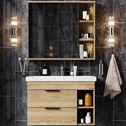 Onika Мебель для ванной Легран 80 Como подвесная дуб галифакс – фотография-1