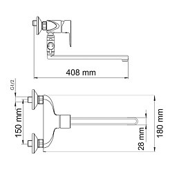 WasserKRAFT Смеситель для ванны "Leine 3502L" – фотография-3