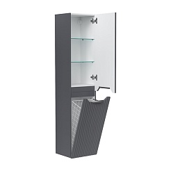 Equil Шкаф пенал Mirage 36 R с корзиной подвесной графит софт – фотография-2