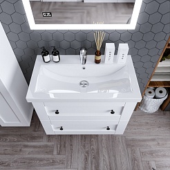 Бриклаер Мебель для ванной Хелена 80 рамочная белая – фотография-5