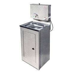 Электромаш Умывальник "Акватекс" с подогревом, нержавеющая мойка, белое золото – фотография-1