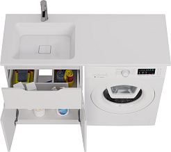Dreja Мебель для ванной Vega 120 L под стиральную машину белая – фотография-18