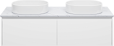 Misty Тумба с раковиной Виста 150 подвесная белая матовая с белой столешницей