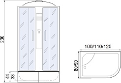 Мономах Душевая кабина 120x80 XL 120/80/44 МЗ R – фотография-14