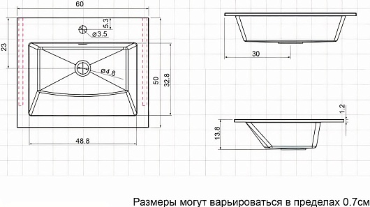 Aquanet Тумба с раковиной Lino 60 подвесная белая матовая – фотография-8
