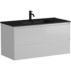 Sancos Тумба с раковиной Cento 100 белый глянец раковина Element 101 CN7003MB – фотография-1