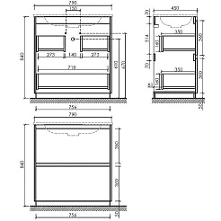 Sancos Тумба с раковиной Libra Floor 80 дуб чарльстон раковина Element 81 CN7005MB – фотография-5