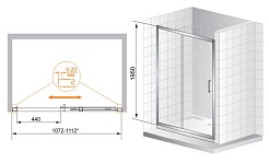 Cezares Душевая дверь в нишу PORTA-BF-1-110-C-Cr – фотография-2