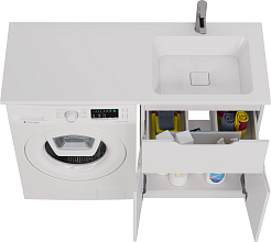 Dreja Мебель для ванной Vega 120 R под стиральную машину белая – фотография-17