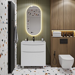 Vivon Тумба с раковиной Ostin 80 напольная белая матовая – фотография-13