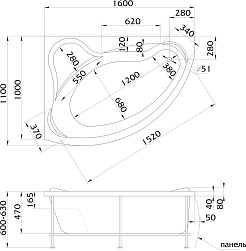 1Marka Акриловая ванна Catania 160x110 L – фотография-6