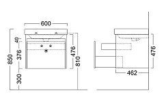 Kerama Marazzi Тумба для умывальника BUONGIORNO 60 белая с 2 ящиками – фотография-4