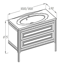 Opadiris Мебель для ванной "Корлеоне 80" орех – фотография-3