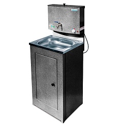 Электромаш Умывальник "Акватекс" с подогревом, пластиковая мойка, серебро – фотография-1