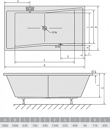 Alpen Акриловая ванна Quest 180x100 – фотография-3