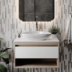 Teymi Раковина накладная Ellie W 60 T50593 белый мрамор – фотография-7