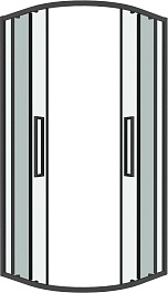 Grossman  Душевой уголок Cosmo 90x90x195 четверть круга профиль графит сатин стекло прозрачное – фотография-2