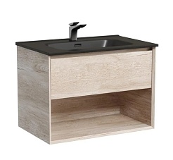 Sancos Тумба с раковиной Marmi 1.0 70 дуб галифакс натуральный раковина Element 71 CN7007MB – фотография-1