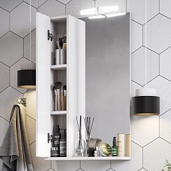 Акватон Зеркальный шкаф Бекка Pro 50 белый/дуб сомерсет – фотография-4