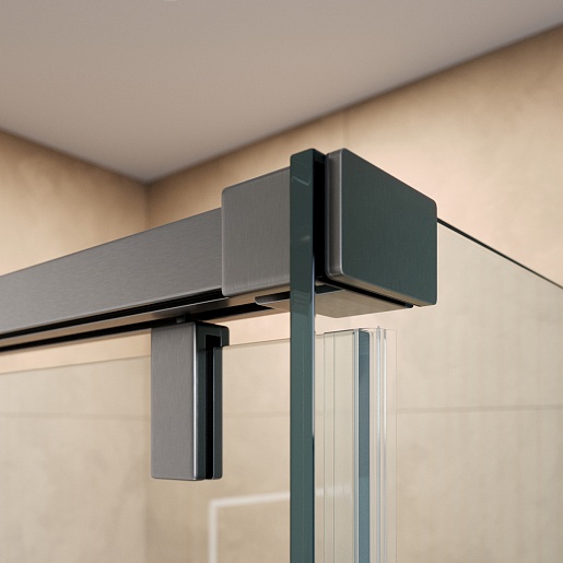 BelBagno Душевой уголок Soft Close-1 SOFT_CLOSE-1-AH-1-140/80-C-GM 140x80 профиль оружейная сталь стекло прозрачное – фотография-8