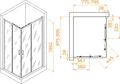 RGW Душевой уголок Passage PA-246B 100x80 профиль черный стекло прозрачное – фотография-3