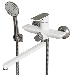 Mixline Смеситель для ванны и раковины 35k ML33-02 "City White" белый/хром – фотография-1