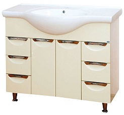 Misty Тумба для умывальника Жасмин 105 бежевая, эмаль – фотография-1