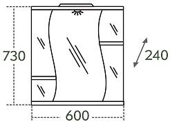 СанТа Зеркальный шкаф Лира 60 свет – фотография-5