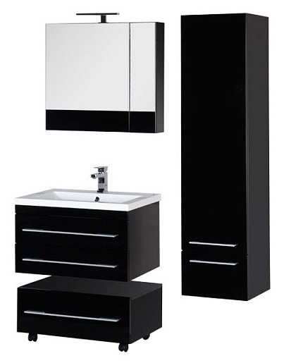 Aquanet Тумба с раковиной "Нота 75" черная (171490) – картинка-5