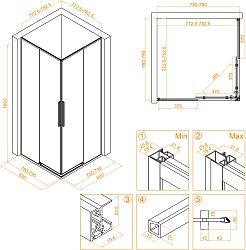 RGW Душевой уголок Stilvoll SV-31B 80x80 профиль черный стекло прозрачное – фотография-3