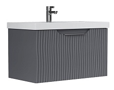 Equil Тумба с раковиной Mirage 80 1 ящик подвесная графит софт