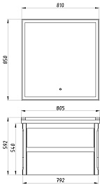 ASB-Woodline Мебель для ванной Лорена 80 подвесная grigio – фотография-17