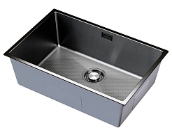 Mixline Мойка подстольный монтаж 65/44 (3,0) выпуск 3 1/2 черный графит НАНО декор – фотография-1