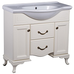 Bas Тумба с раковиной Берта 85, слоновая кость, глухие дверцы – фотография-1