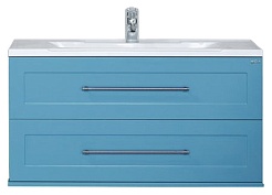 Misty Тумба для умывальника Марта 100 подвесная бирюзовая – фотография-1