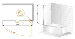 Cezares Шторка на ванну VERONA-W-V-21-120-P-Cr-L – фотография-6