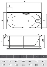 Relisan Eco Plus Акриловая ванна Мега 170х70 PPU – фотография-4