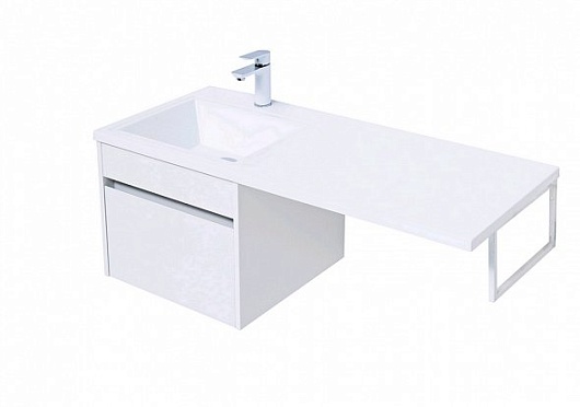 Aquanet Тумба с раковиной Токио 110 L подвесная – картинка-5