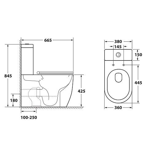 Owl 1975 Чаша унитаза-компакта Vind Cirkel-GL – картинка-5