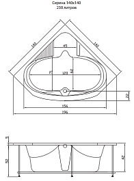 Aquatika Акриловая ванна Аквастандарт Серена Basic – фотография-2