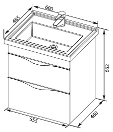 Aquanet Мебель для ванной "Эвора 60" крем – фотография-2