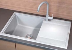 Florentina Мойка гранитная Липси 860 с крылом жасмин – фотография-2