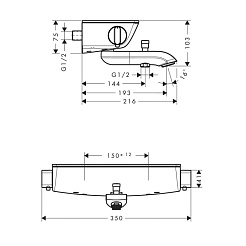 Hansgrohe Термостат Ecostat Select 13141000 для ванны с душем – фотография-5