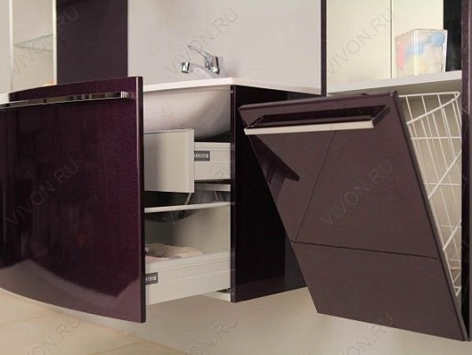 Акватон Шкаф-пенал для ванной Севилья гранат – картинка-7