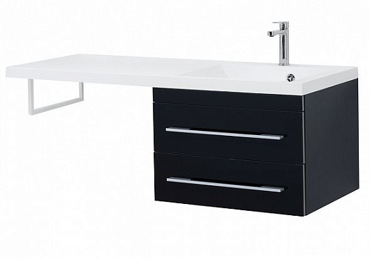 Aquanet Тумба с раковиной Верона 120 R подвесная черная – картинка-5