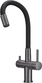 Milacio Смеситель для кухни Ultra MCU.560.GM вороненая сталь/черный – фотография-3