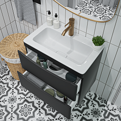 Vivon Тумба с раковиной Ostin 60 подвесная черная матовая – фотография-5