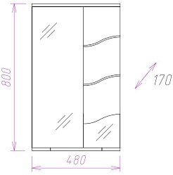 Onika Зеркальный шкаф Лайн 48.01 белый – фотография-3